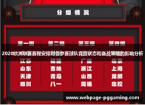 2020欧洲联赛赛程安排对各参赛球队竞技状态和备战策略的影响分析