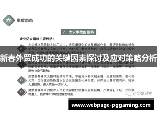 新春外贸成功的关键因素探讨及应对策略分析